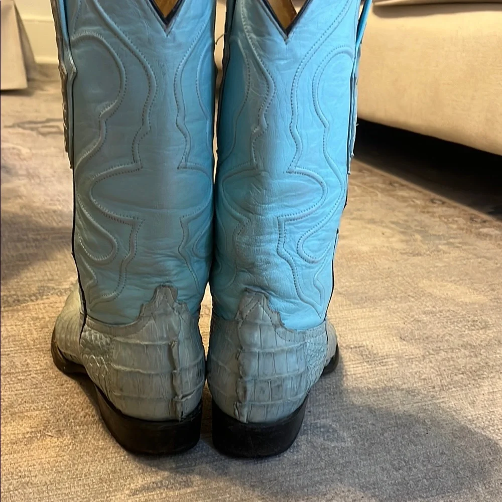 Wild West Aqua Caiman Crocodile Cowboy Boots - Picture 8 of 10
